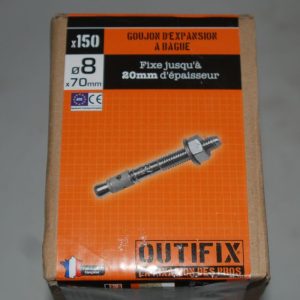 150 Goujons d’expansion à bague D.8 x 70mm. OUTIFIX