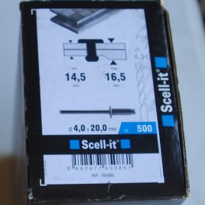 1 boite de 500 rivets 4mm x 20mm SCELL-IT