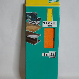 5 Patins ponceuse perforé type A 93 x 230mm bois, métal grain 120 WOLFCRAFT