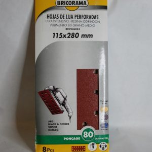 8 Patins ponceuse perforé type B 115 x 280mm  grain 120 BRICORAMA
