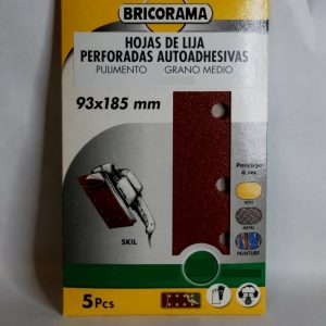 5 Patins velcro perforé ponceuse 93 x 185mm bois, métal grain 120 BRICORAMA