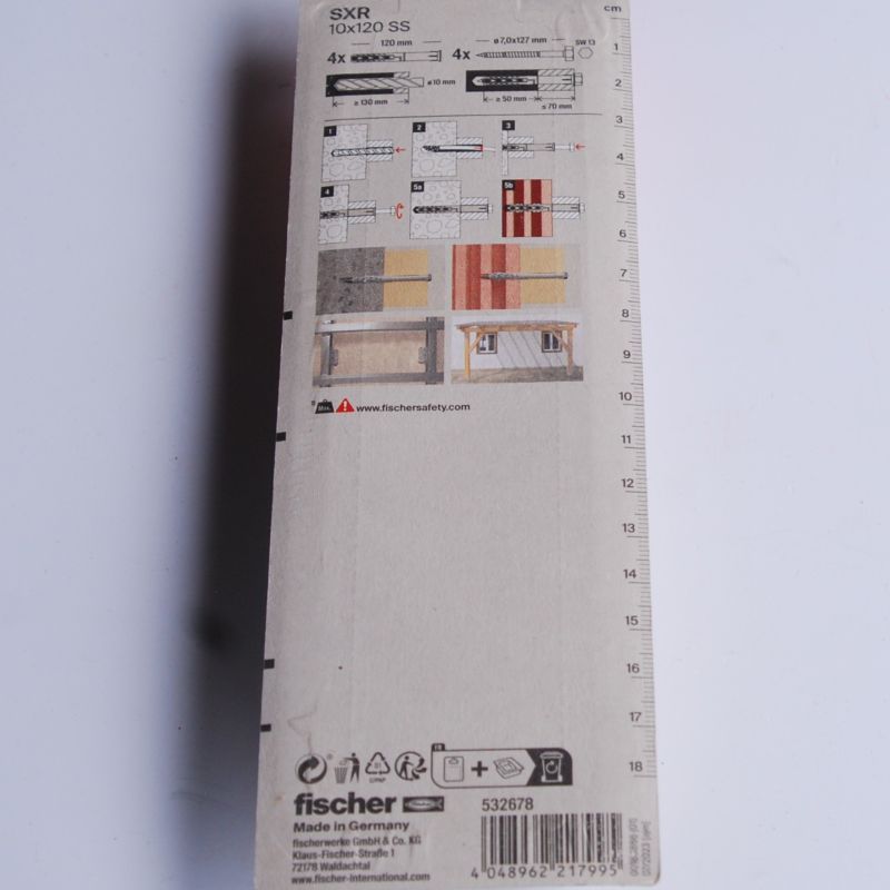 10 Fixations pour ossatures et cadres SXR 10 x 80 FUS /10B avec vis à tête hexagonale Ref. 46157 FISCHER DAREX – Image 3