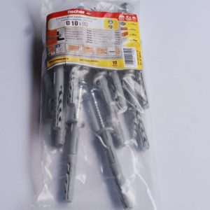 10 Fixations pour ossatures et cadres SXR 10 x 80 FUS /10B avec vis à tête hexagonale Ref. 46157 FISCHER DAREX