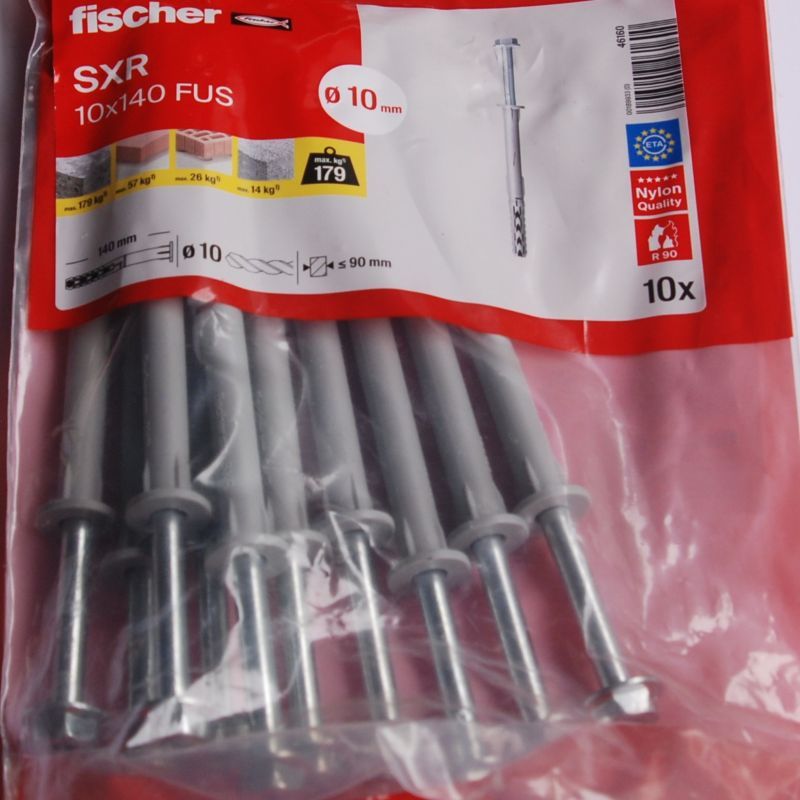 10 Fixations pour ossatures et cadres SXR 10 x 140 FUS /10B avec vis à tête hexagonale Ref. 46160 FISCHER DAREX – Image 2