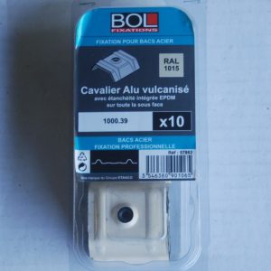 10 Cavaliers Alu vulcanisé pour Bacs Acier 1000.39. RAL: 1015 Ref. 57862 BOL-FIXATIONS