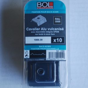 10 Cavaliers Alu vulcanisé pour Bacs Acier 1000.39. RAL: 5008 Ref. 57860 BOL-FIXATIONS