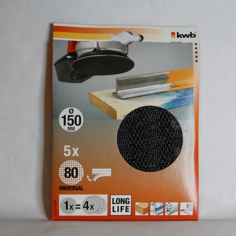 5 Disques à maille D.150 grain 220 KWB – Image 2