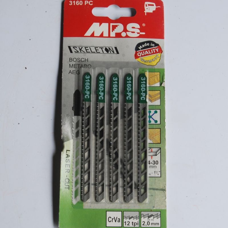 5 Lames Scie Sauteuse Bois Réf. 3160-PC-5 MPS . Attache en T