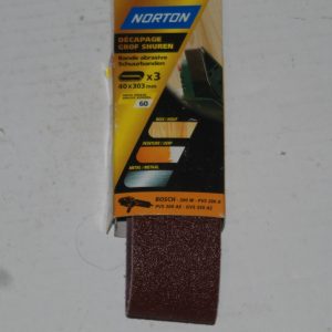 3 Bandes abrasive 40 x 303mm grain 60 NORTON
