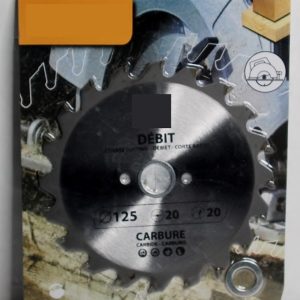 Lame Scie Circulaire D.125mm Alésage 20mm 20 Dents