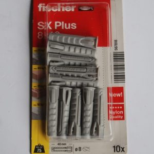 10 Chevilles à expansion en nylon SX plus 8 x 40 FISCHER ref. 567818