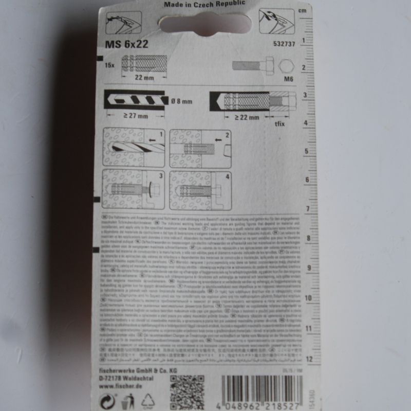 15 Chevilles en laiton fischer MS 6 x 22 K Ref. 532737 FISCHER – Image 3