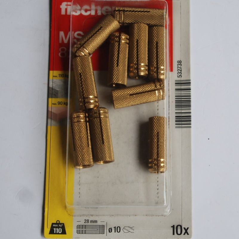 10 Chevilles en laiton fischer MS 8 x 38 K Ref. 532738 FISCHER