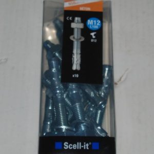 10 Goujons à ancrage métallique D.12mm. L.100mm.