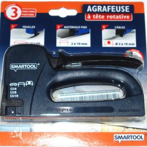 Agrafeuse 3 en 1 à tête rotative SMARTOOL Réf. 192272