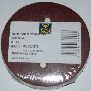 20 Disques auto-agrippant perforé 8 trous D.125 grain 60-80-120 SEA