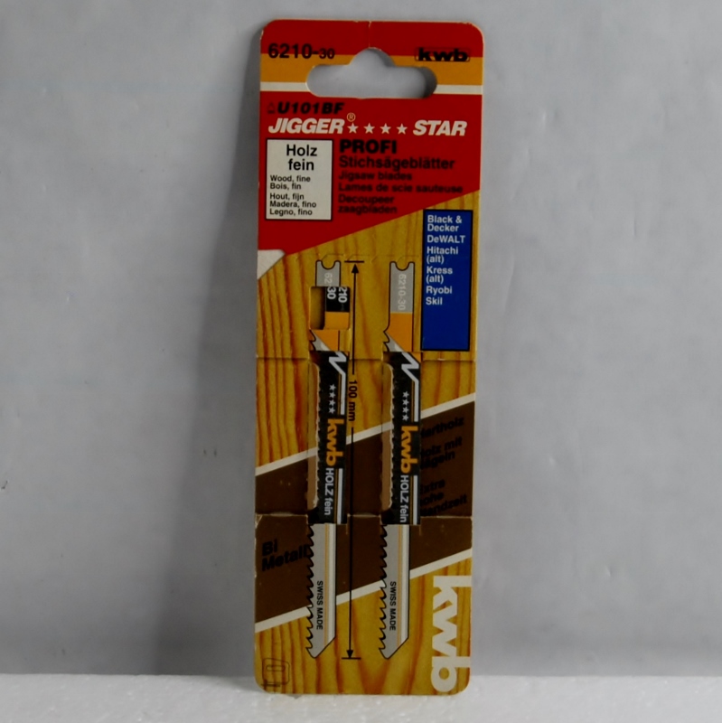 2 Lames Scie Sauteuse Bois coupe fine KWB. Attache en U – Image 2