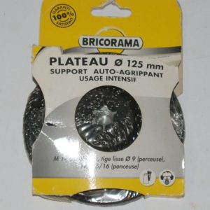 Plateau ponceur auto-agrippant pour perceuses ou meuleuses D.125 BRICORAMA