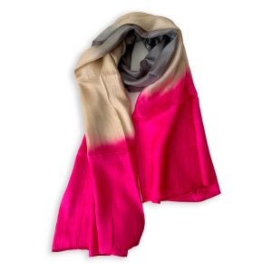 Red, beige and grey silk scarf Cordoba
