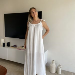 Robe Merida Blanche – Gaze de coton