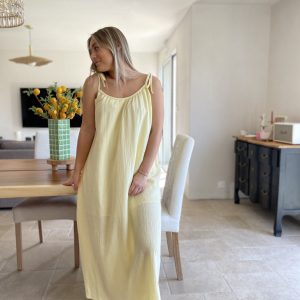 Robe Merida Jaune – Gaze de Coton
