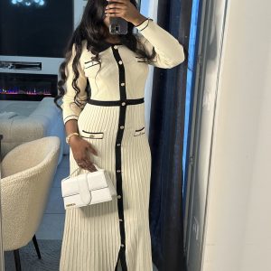 Robe élégante en maille N&B