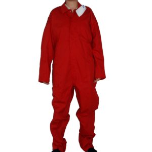 Combinaison de travail rouge fermeture à pression T. 5 de SONORCO