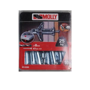 10 Chevilles métalliques à expansion 8 x 67mm. avec vis M4 Ref. 14306 MOLLY