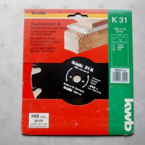 Lame Scie Circulaire KWB D.150mm Alesage 13mm 12 Dents