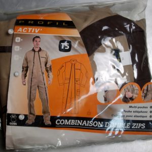 Combinaison de travail beige double fermetures à glissière T. 5 de GERIN