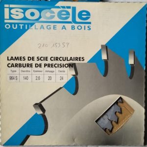 Lame Scie Circulaire ISOCELE D.140mm Alésage 20mm 24 Dents