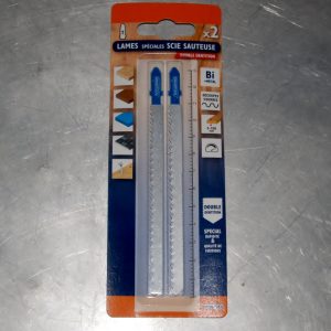 2 Lames Scie Sauteuse Bi-métal double dentition Bois et Inox SMARTOOL. Attache en T