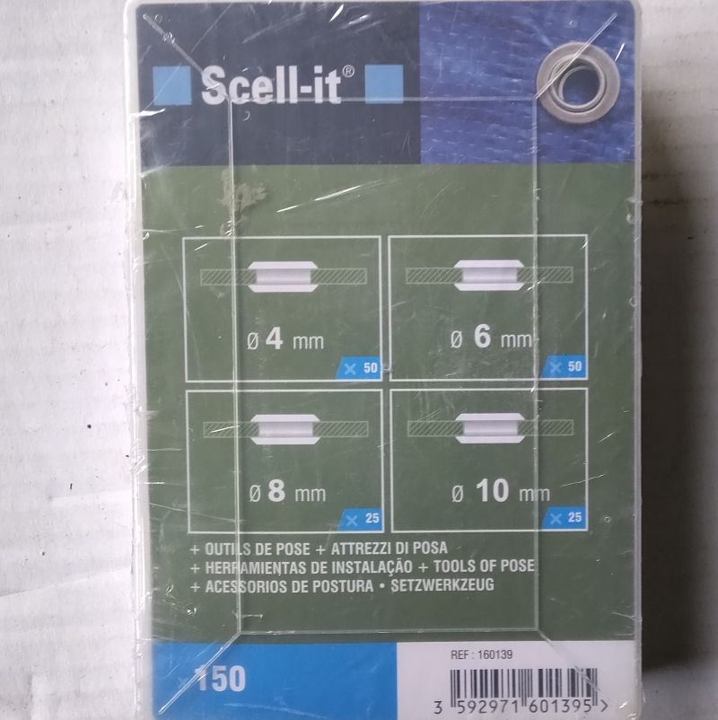 Kit de 150 oeillets D. 4-6-8-10mm. SCELL-IT avec outils de pose – Image 2