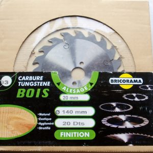 Lame Scie Circulaire D.140mm Alésage 20mm 20 Dents BRICORAMA