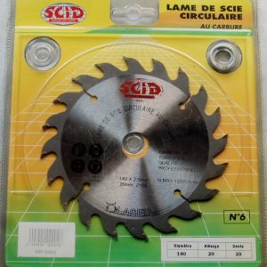 Lame Scie Circulaire D.140mm Alésage 20mm 20 Dents SCID