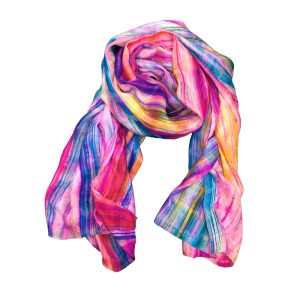Pink and blue silk scarf Juzcar