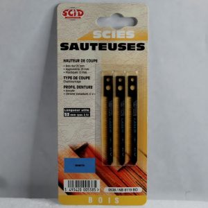 3 Lames Scie Sauteuse à chantourner SCID bois. Attache pour MAKITA