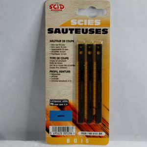 3 Lames Scie Sauteuse SCID bois, denture inversée. Attache pour MAKITA
