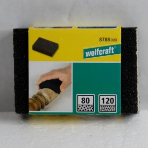 Eponge abrasive 4 faces 67 x 97 x 25mm grain 80 et 120 WOLFCRAFT