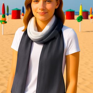 Black and white Silk Scarf Strasbourg