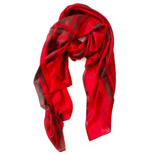Red and black silk scarf Braga