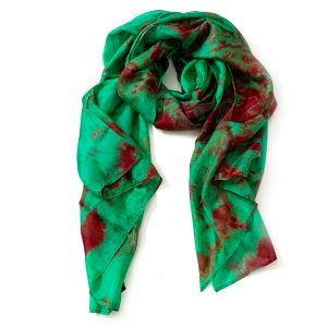 Green and red silk scarf Fréjus