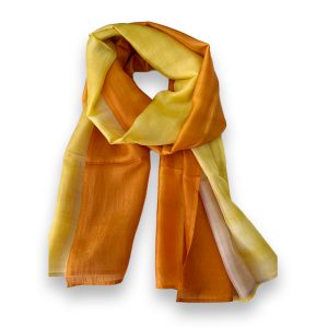Brown and yellow silk scarf Murcie