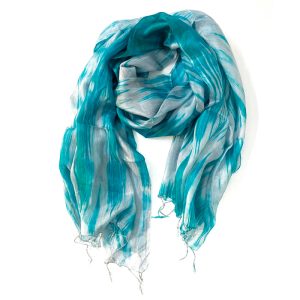 Blue and grey silk scarf Larvik