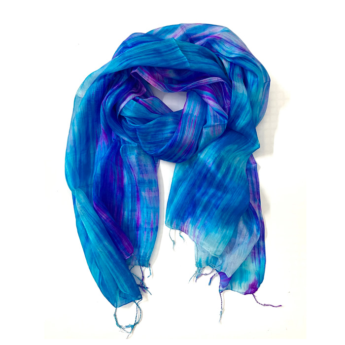 Blue and purple silk scarf Potimao – Image 2