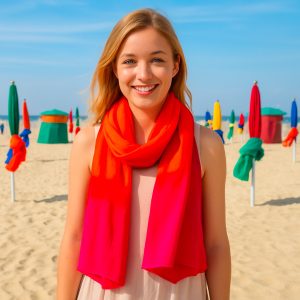 Red and orange silk scarf Amadora