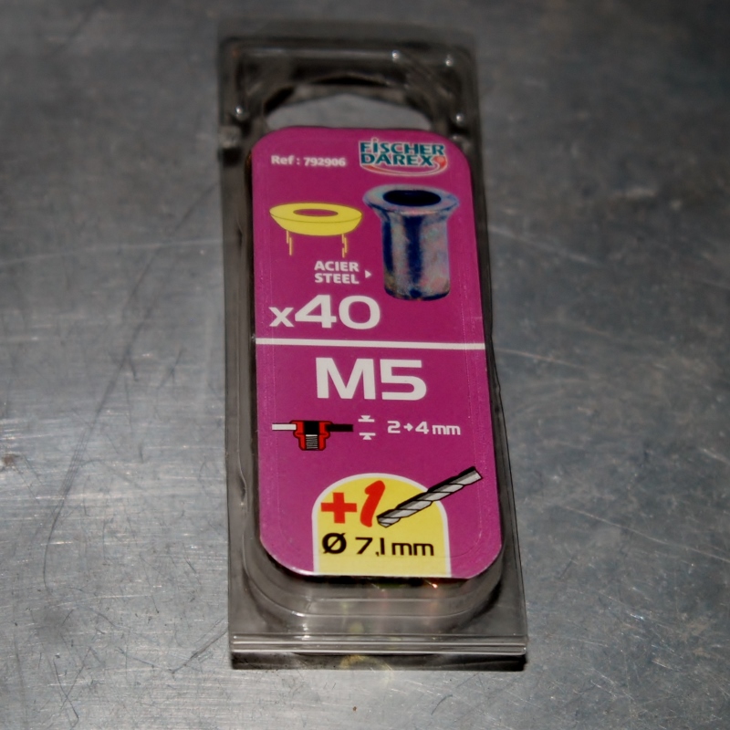 1 Boite d’écrous à sertir tête fraisée acier M.5 FISCHER DAREX – Image 2