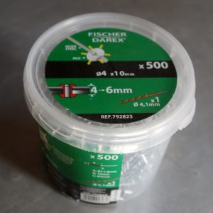 1 boite de 500 rivets 4mm x 10mm Tête large FISCHER DAREX