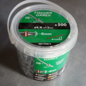 1 boite de 500 rivets 4,8mm x 12mm FISCHER DAREX